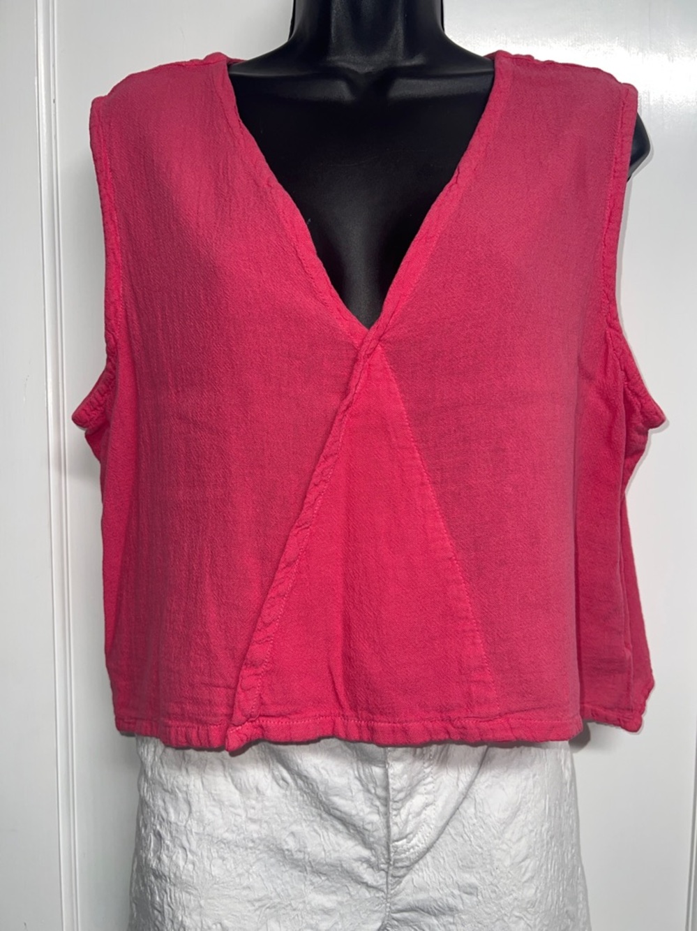NWOT Oh My Gauze! Hot Pink Gauze Tank Blouse Size 2 (L- XL) #BarbieCore